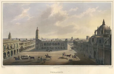 Vista della piazza principale di Veracruz, Messico, 1829-1834